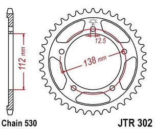 JR RASPRODAJA LANČANIK ZADNJA 408 42 (30242JT) HONDA CBR 900 RR '92-'95