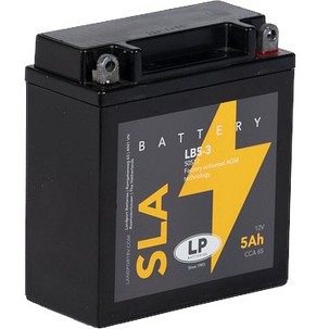 LANDPORT AKUMULATOR YB5-3 (MS LB5-3) (SLA) 12V 5AH 119X59X130 (12N5-3B) BEZ ODRŽAVANJA - ZALANY (12) = YB5LB(S) L, YB5-LB (S)