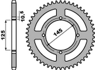 PBR LANČANIK ZADNJA 857 48 C45 YAMAHA XT 600 '83-'89, XT 600SA TENERE '87-'89, XTZ 660 TENERE '91-'00, XV 125 VIRAGO '97-'01, XV 250 VIRAGO '89-'05 (JTR857.48) (LANAC 520) - PATRZ TAKOĐE 458848JT (MADE IN ITALY)
