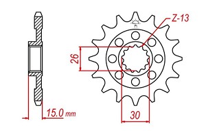 CHT RASPRODAJA LANČANIK PREDNJA 2198 17 BMW S1000RR '09-'15, S 1000R '13-'22, S 1000XR '14-'22, HP4 '13-'15 (JTF404.17) (LANAC 525) (219817)