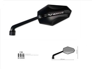 FAR RETROVIZOR LEVO VIPER (ALUMINIUM) BOJA CRNA