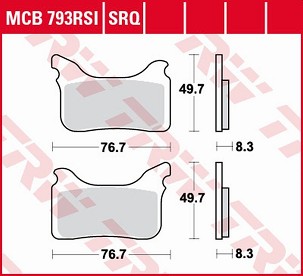 TRW ZF PLOČICE KOČIONE KH405 KTM SUPERMOTO SMR 450 04-14, SUPERMOTO SMR 525 04-05, SUPERMOTO SMR 560 06-07, HUSABERG SUPERMOTO FS 450 / 550 / 650, APRILIA SXV 450 '06, SXV 550 06-15 (ZAMENJUJE SRQ) (ZATWIERDZONE ZA UŽYTKU NA DRODZE ECER90)