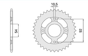 CHT RASPRODAJA LANČANIK ZADNJA 835 46 YAMAHA TZR (A4140835460) RD 125 , SR 125