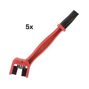 BIKETEC KOMPLET 5 KOM. ČETKE ZA ČIŠĆENJE LANCA 25,6CM X 6CM X 3,2CM CRVENA BOJA