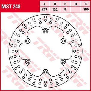 TRW ZF DISK KOČIONI PREDNJI YAMAHA SR 125 '96-'03, SRX 600 '86-'95, XJ 600 '83-'91, XJ 900 '83-'94, ZADNJI YAMAHA TDM 900 '11-'14, XJ 900 '85-'03, FZR 1000 '87-'95, FZS 1000 FAZER '01-'05, XJR 1200/1300 '96-'16, MT-01 '05-'12 (267X132X5MM)