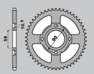 PBR LANČANIK ZADNJA 279 45 C45 KTM 125 DUKE 11-13 (JTR273.45) (ZAMENA ZA 4668 45) (LANAC 520) (OTVOR 8,5MM) (MADE IN ITALY)