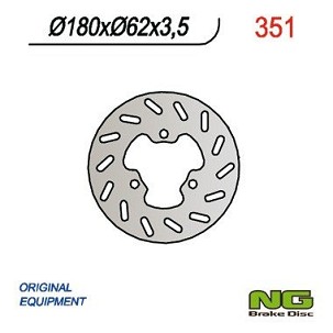 NG DISK KOČIONI ZADNJI DERBI SENDA 50 '02-'09, APRILIA RX 50 '12'-18, PEUGEOT XP6 (180x62x3,5) (3x10,25mm)