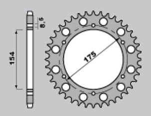 GROSSKOPF RASPRODAJA LANČANIK ZADNJA 258 43 HONDA VFR750 90-02, VFR800 98-01