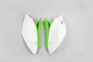 UFO ZADNJE BOČNE PLASTIKE KAWASAKI KXF 250 '09-'12, KXF 450 '09-'11, BOJA OEM (BELA/ZELENA)