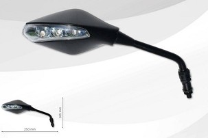 FAR RETROVIZOR DESNO UNIVERZALNE SA KIERUNKOWSKAZEM BOJA CRNA M10X1,25