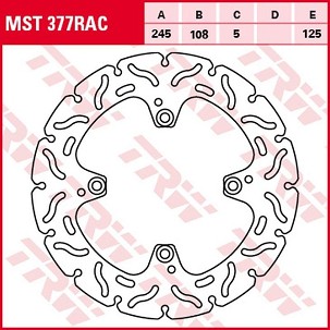 TRW ZF DISK KOČIONI ZADNJI DUCATI HYPERMOTARD 796 '10-'12, MONSTER 800 '05-'07, 848 EVO '10-'13, MONSTER 996 '04-'06, MONSTER 1000 '06-'08, MULTISTRADA DS 1000 '03-'06, HYPERMOTARD 1100 '05-'12, MULTISTRADA 1100 '07-'09 (245X108X5MM) WAVE