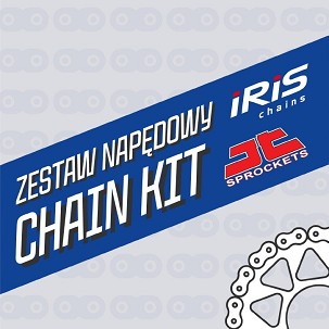 IRIS KOMPLET POGONA YAMAHA FZ6 N / S FAZER '04-'10 (16/46/530FB-118GB) (LANČANICI JT, ZADNJI CRNI, LANAC IRIS FB ZLATNI, SPOJNICA)