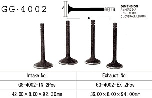 VESRAH VENTIL USISNI KAWASAKI KZ 750 '76-84' (OEM: 12004-014) (1KOM.) (MADE IN JAPAN)