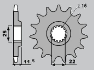JR RASPRODAJA LANČANIK PREDNJA 1252 13 (190213JT) KTM LC 4 '88-'09