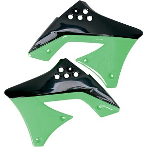 UFO ŠTITNICI HLADNJAKA KAWASAKI KXF 250 '09-'11 BOJA OEM (CRNA/ZELENA) - RASPRODAJA