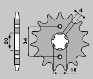 PBR LANČANIK PREDNJA 273 13 18NC HONDA XL 200R 81-83, XR 200R (LANAC 520) (MADE IN ITALY)