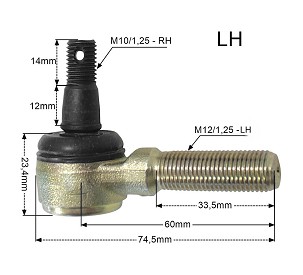 PROMX KRAJ SPONE UPRAVLJAČA LEVA SUZUKI LTR 450 '06-'11, LTZ 400 '09-'13, YAMAHA YFM 700R RAPTOR '06-'24, YFZ450R/X '09-'24