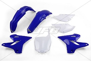 UFO KOMPLET PLASTIKE YAMAHA YZ 125 '15-'21, YZ 250 '15-'21 BOJA OEM (PLAVA/BELA) (YA319E999)