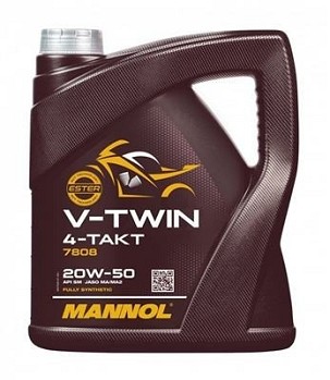 MANNOL ULJE MOTORNO 4T V-TWIN 20U50 4 L MA2 FULL SINTETIKA (JASO MA/MA2, API SL) (4)
