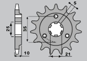 CHT RASPRODAJA LANČANIK PREDNJA 412 15 SUZUKI DR 750/800 BIG '89-'93 (JTF438.15)