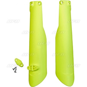 UFO ŠTITNICI PREDNJIH TELESKOPA (AMORTIZERA) HUSQVARNA TC 125/250 15-20, TC 300 15-20, TE/TX 125/250/300 16-20, FC 250/350/450 15-20, FE 250/350/450 16-20 BOJA ŽUTA FLUO - ZAMENJUJE HU03361DFLU