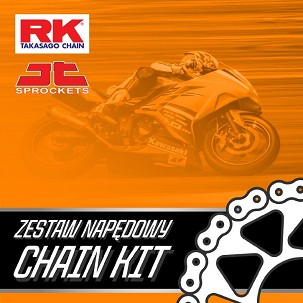 RK KOMPLET POGONA YAMAHA FZ6 N / S FAZER '04-'10 (16/46/530ZXW-118KG) (LANČANICI JT, ZADNJI CRNI, LANAC RK ZXW CRNI, SPOJNICA)