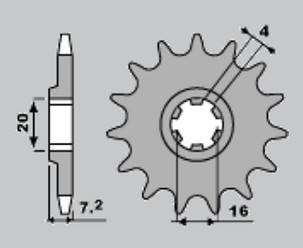JR RASPRODAJA LANČANIK PREDNJA 413 13 SUZKI RMX 50/ TS 50