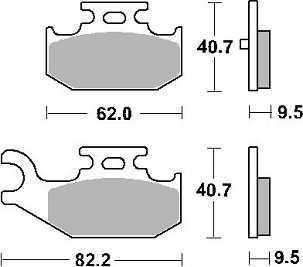 SBS PLOČICE KOČIONE KH428 OFF-ROAD SINTER BOJA ZLATNA ZA: YAMAHA YFM 450/660/700 RAPTOR/RHINO ZADNJI