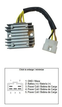 DZE REGULATOR NAPONA KAWASAKI KLX 650R '96-'01; KLX 650 '93-'01 (SH539A-11) (21066-1088)