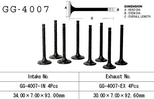 VESRAH IZDUVNI VENTIL KAWASAKI KZ 650 '81-83' KZ 750 '80-82' (OEM: 12005-1006) (1KOM.) (MADE IN JAPAN)