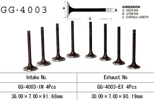 VESRAH IZDUVNI VENTIL KAWASAKI KZ 1000/Z1R '77-81' (OEM: 12005-009,12005-1009) (1KOM.) (MADE IN JAPAN)