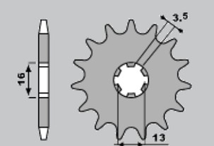 CHT RASPRODAJA LANČANIK PREDNJA 415 11 SUZUKI TS 50, YAMAHA DT50 MX/RD50MX (562-12)