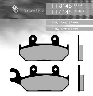 BRENTA PLOČICE KOČIONE KH172 SINTER METAL (ZLATNE) YAMAHA XT600 '92-'03, XTZ 660 '92-'98 PREDNJI (FT 4148)