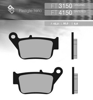 BRENTA PLOČICE KOČIONE KH678 SINTER METAL (ZLATNE) YAMAHA YP 250R X-MAX '14-'16 ZADNJI (FT 4150)