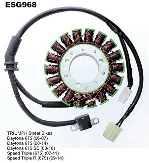 ELECTROSPORT NAMOTAJ ALTERNATORA (STATOR) TRIUMPH Daytona 675 (06-14) , Street Triple 675 (07-11), Street Triple R 675 (09-14)