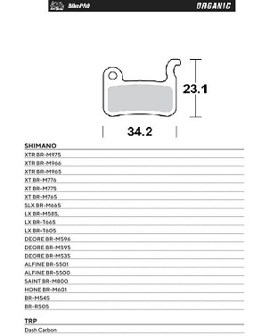 MOTO-MASTER RASPRODAJA BIKE PRO PLOČICE KOČIONE BICIKLISTIČKE ORGANSKE ZA SHIMANO XTR BR-M975, BR-M966, BR-M965, XT BR-M776, BR-M775, BR-M765, SLX BR-M665, SAINT BR-M800, DEORE BR-M596, BR-M595, BR-M535
