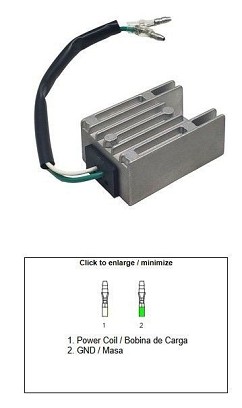 DZE REGULATOR NAPONA HONDA ATC 350X '85-'86; TLR 200 '86-'87; XL 250R '84-'87; XL 350R '84-'85; XL 600R '83-'87 (31400-KG0-008; 31400-MG2-008)