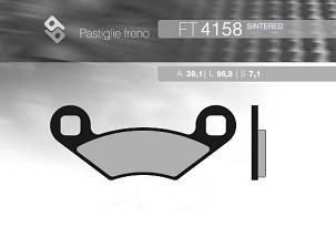 BRENTA PLOČICE KOČIONE KH159 SINTER METAL (ZLATNE) POLARIS (39,1X96,9X7,1) (FT 4158)