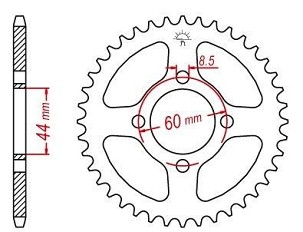 JT LANČANIK ZADNJA 832 52 YAMAHA DT 50R 97-98 (83252JT) (LANAC 420) - MOŽE BITI ZAMENJENA SA 4461 52 (JTR1832.52)