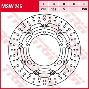 TRW ZF DISK KOČIONI PREDNJI YAMAHA YZF R25, YZF R3, MT-03 '15-, FZ-6N/S FAZER '04-'10, XJ6 600N/F/S DIVERSION '09-'16, YZF R6 '03, MT-03 660 '06-'14, MT-09 A/SP/TRACER 850 '13-'18, TRACER 900 GT '18-, XSR 900 '16-, (298X132X5MM)