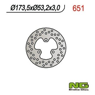 NG DISK KOČIONI PREDNJI HONDA TRX 450R '05-'06, TRX 400EX '01-'03, TRX 250EX '01-'12, TRX 300EX '93-'12 (173x53,2x4)
