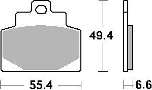 SBS PROMOCIJA PLOČICE KOČIONE KH681 STREET CERAMIC PIAGGIO VESPA MP3 300 '14-'19, MP3 500 '14-'15 BOJA CRNA PREDNJI