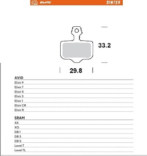 MOTO-MASTER RASPRODAJA BIKE PRO PLOČICE KOČIONE BICIKLISTIČKE SINTER METALICZNE ZA AVID ELIXIR 9 / 7 / 5 / 3 / 1 / CR / R, SRAM XX, XO,DB1,DB 3, DB 5, LEVELT, LEVEL TL