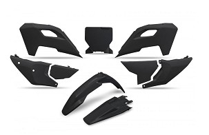 UFO KOMPLET PLASTIKE HUSQVARNA TC 125 / 250 '23-'24, FC 250 / 350 / 450 '23-'24, FX 350 / 450 '23-'24, TX 300 '24, BOJA CRNA - RASPRODAJA