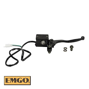 EMGO PUMPA KOČNICE PREDNJEG KOMPLETNA (14MM) SA SENZORIEM SVETLA STOP, MONTAŽOM RETROVIZORA 10MM I POLUGOM BOJA CRNA