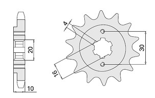 CHT RASPRODAJA LANČANIK PREDNJA 720 14 CAGIVA 125 MITO/FRECCIA