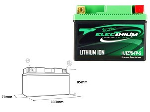 ELECTHIUM AKUMULATOR LITIJUM-JONSKI SA SA POKAZIVAČEM PUNJENJA HJTZ7S-FP-S (113X70X85) (YTZ7S, YTX7L-BS) (TEŽINA 0,6KG)
