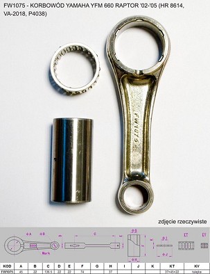 FLYWAY KLIPNJAČA YAMAHA YFM 660 (YFM660) RAPTOR '02-'05, GRIZZLY YFM 660 (YFM660) '02-'08 (HR 8614, VA-2018, P4038)