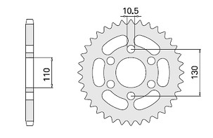 CHT RASPRODAJA LANČANIK ZADNJA 504 44 KAWASAKI EL 250 88-96 (486-44) (JTF486.44)