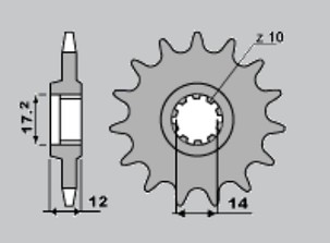 CHT RASPRODAJA LANČANIK PREDNJA 553 12 GILERA 50 91-96 (4052-12) (LANAC420)